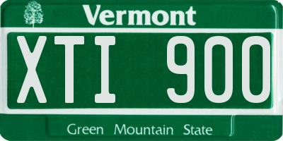 VT license plate XTI900