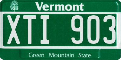 VT license plate XTI903
