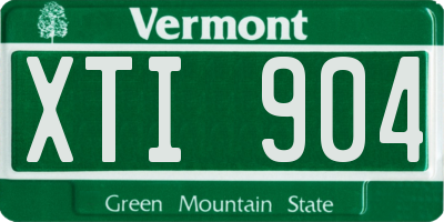 VT license plate XTI904