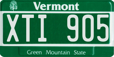 VT license plate XTI905