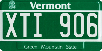VT license plate XTI906