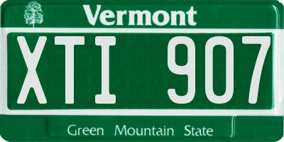 VT license plate XTI907