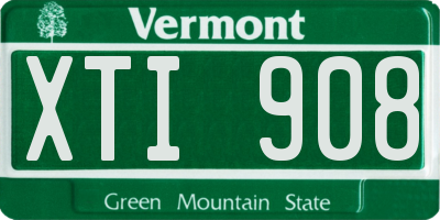 VT license plate XTI908