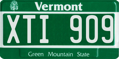 VT license plate XTI909