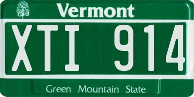 VT license plate XTI914
