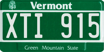 VT license plate XTI915