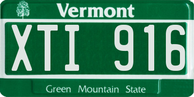VT license plate XTI916