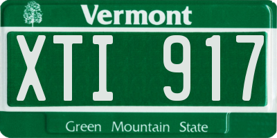 VT license plate XTI917