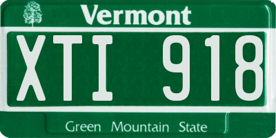 VT license plate XTI918