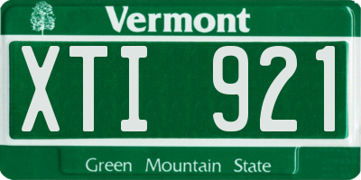 VT license plate XTI921