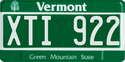 VT license plate XTI922