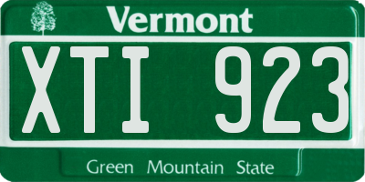VT license plate XTI923