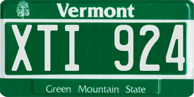 VT license plate XTI924