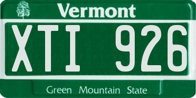 VT license plate XTI926
