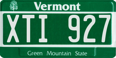 VT license plate XTI927