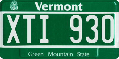 VT license plate XTI930