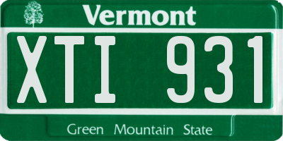 VT license plate XTI931