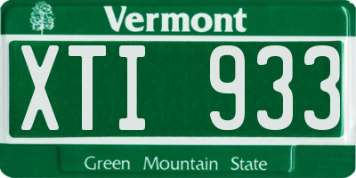 VT license plate XTI933