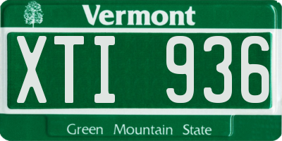 VT license plate XTI936