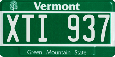 VT license plate XTI937