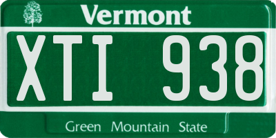 VT license plate XTI938