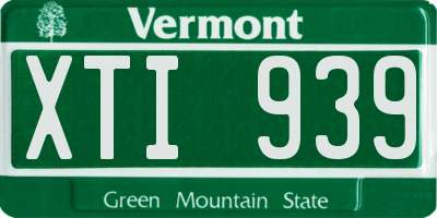 VT license plate XTI939