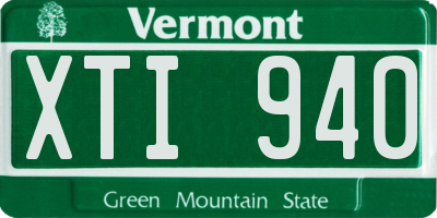 VT license plate XTI940