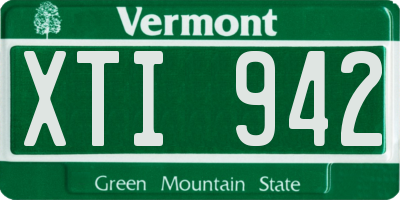 VT license plate XTI942