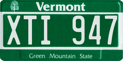 VT license plate XTI947