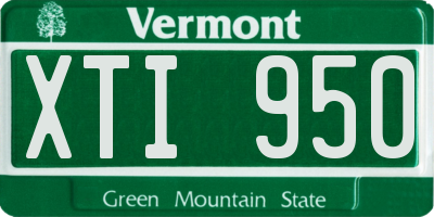 VT license plate XTI950