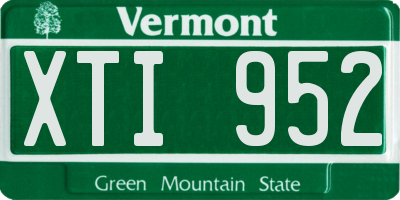 VT license plate XTI952