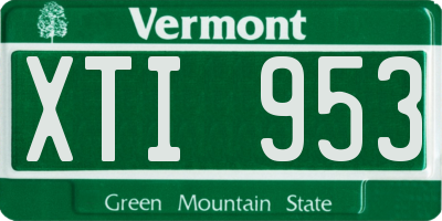 VT license plate XTI953