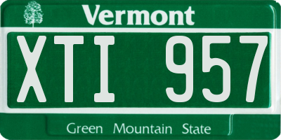 VT license plate XTI957