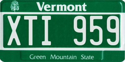 VT license plate XTI959