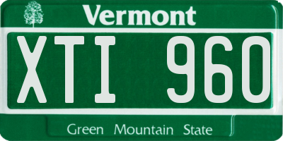VT license plate XTI960