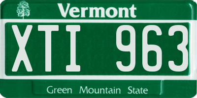 VT license plate XTI963
