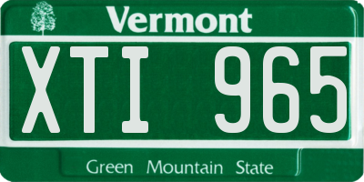 VT license plate XTI965