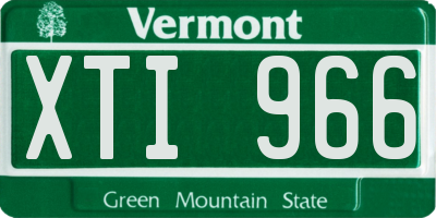 VT license plate XTI966