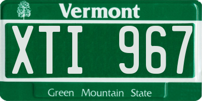 VT license plate XTI967