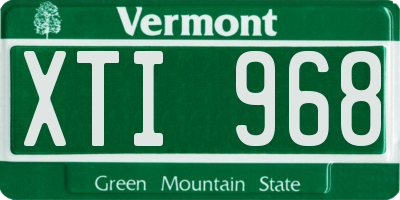 VT license plate XTI968