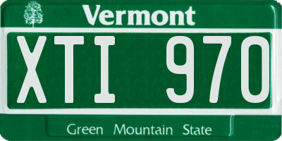 VT license plate XTI970