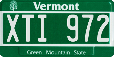 VT license plate XTI972