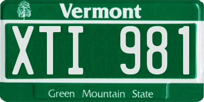 VT license plate XTI981