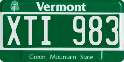 VT license plate XTI983