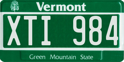 VT license plate XTI984