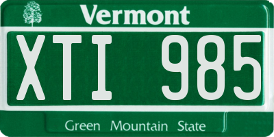 VT license plate XTI985