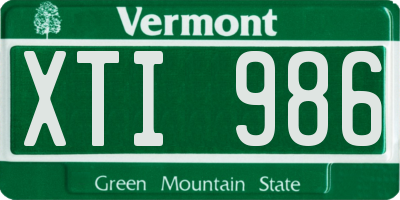 VT license plate XTI986