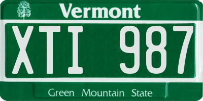 VT license plate XTI987
