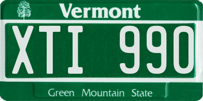 VT license plate XTI990