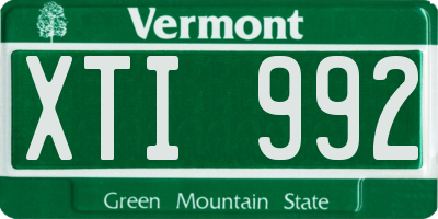 VT license plate XTI992